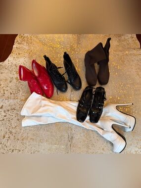Lot of women’s Assorted Boots & Heels - Red, Black, Brown, White